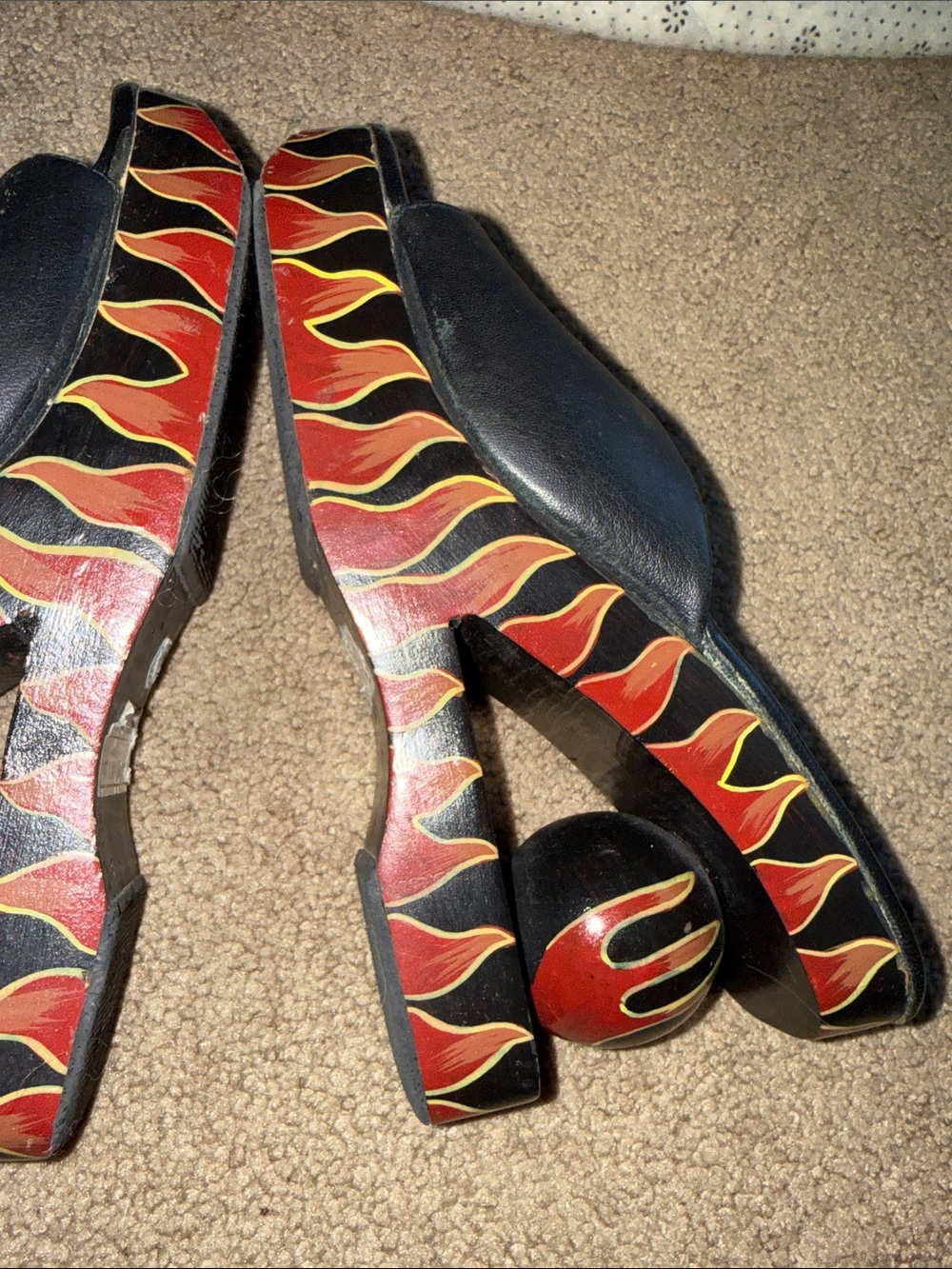 Vintage unique wooden hand painted mules - Picture 4 of 15